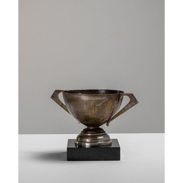 1930s France Art Deco Silver Stone Statue For Sale - Image 4 of 15