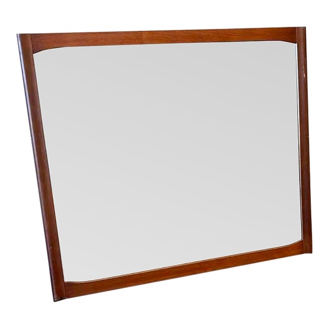 Vintage MCM Walnut Mirror For Sale