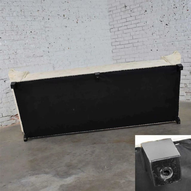 Vintage Art Deco Hollywood Regency Sofa With Tufted Back and Concave Pillowed Arms For Sale - Image 12 of 13