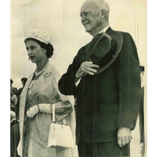 Associated Press Photographer, Queen Elizabeth II and President Eisenhower, Vintage Photograph, 1957 For Sale