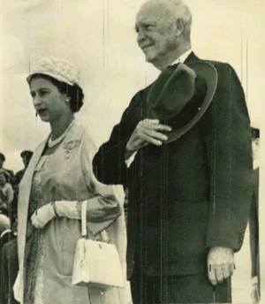 Associated Press Photographer, Queen Elizabeth II and President Eisenhower, Vintage Photograph, 1957