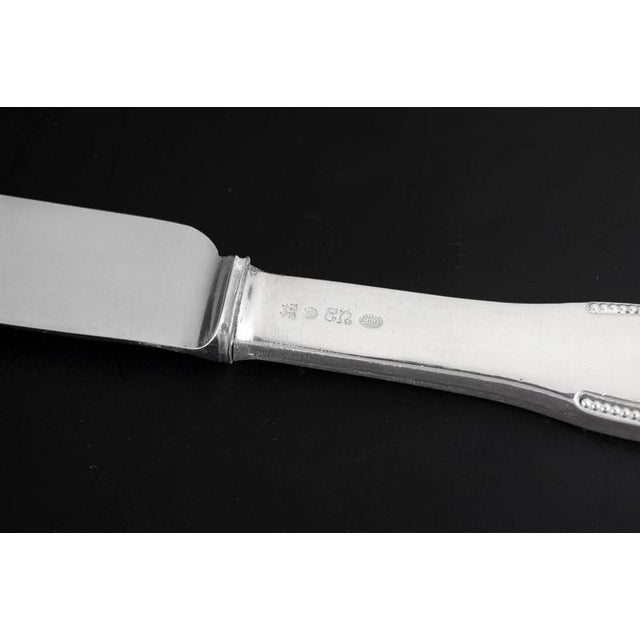Dinner Knives in Silver and Stainless Steel by Evald Nielsen, 1930s, Set of 4 For Sale - Image 4 of 6