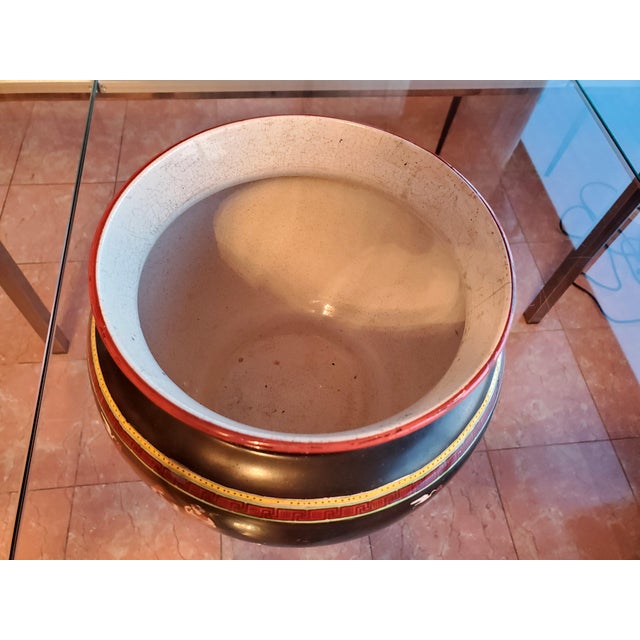 Black 1875-1912 John Tams & Son Ltd Round Bowl Vase Pottery For Sale - Image 8 of 10