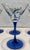 Glass Mid Century French Blue Hand Painted Equestrian Horse Martini Glasses - Set of 6 For Sale - Image 7 of 10