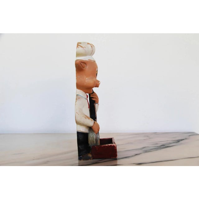 1950s French Earthenware Kitchen Wall Pig Matchbox Holder For Sale - Image 4 of 13