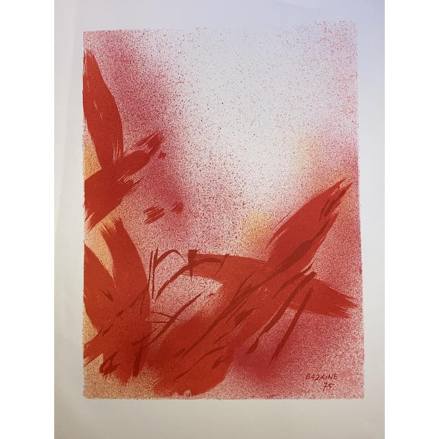 Jean Bazaine Monograph in red - 1975 Original lithograph on Rives Vellum, signed and dated in the plate. Arte, Paris for...