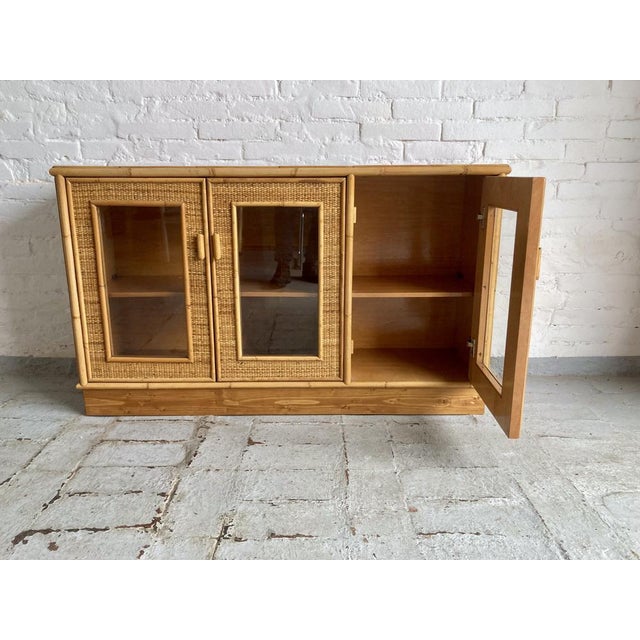 Light Yellow Rattan Sideboard, Italy, 1970s For Sale - Image 8 of 16