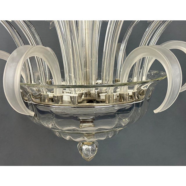 Vintage Glass Chandelier, 1930s For Sale - Image 8 of 12
