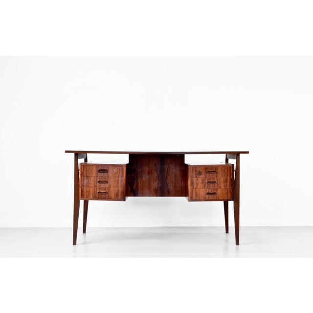 Mid-Century Modern Danish Executive Desk in Teak For Sale - Image 10 of 13
