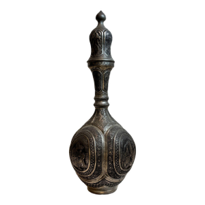 Antique Indo-Persian Tinned Copper Lidded Jar Middle Eastern Islamic Art