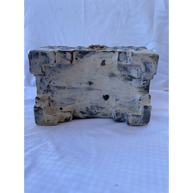 Ceramic Mid 20th Century Blue and White Asian Foo Dogs Ceramic Vase For Sale - Image 7 of 13