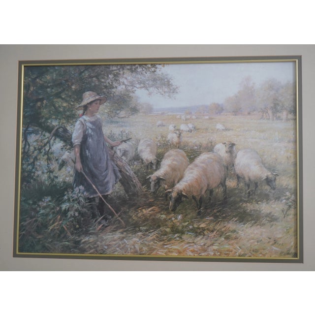 1980s Ray Blacklock Framed & Matted Shepherd's Daughter Print For Sale - Image 5 of 9