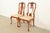 Queen Anne Queen Anne Solid Mahogany Side Chairs or Dining Chairs by Stanley, Pair For Sale - Image 3 of 14