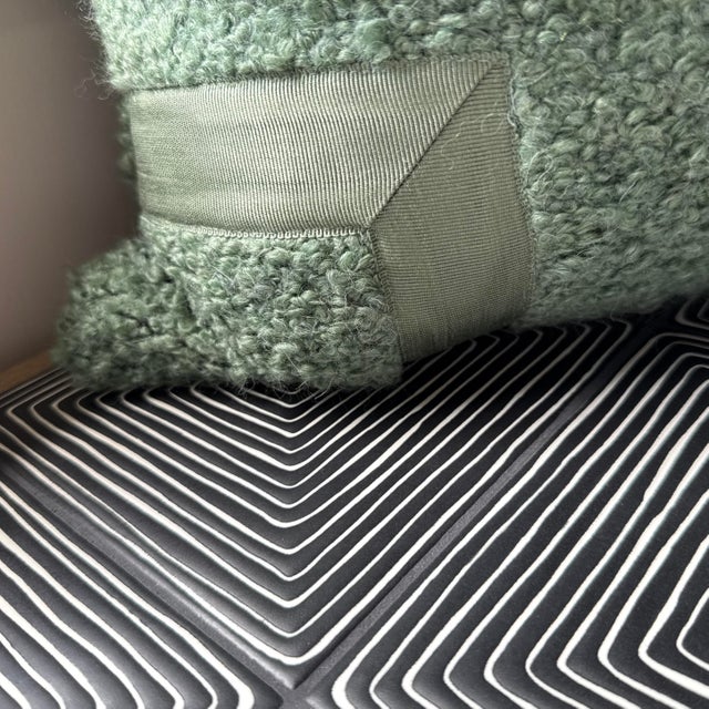 Textile Pair of Holly Hunt Mint Boucle Pillows 20” For Sale - Image 7 of 7