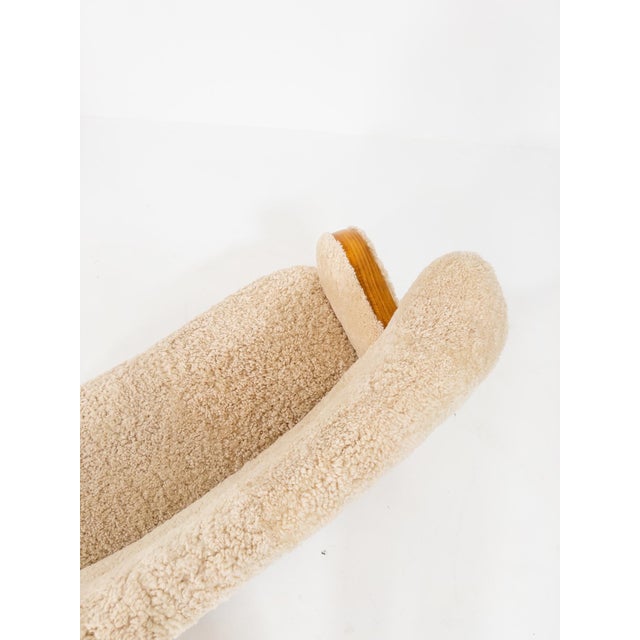 Beige Swedish Modern Sheepskin Sofa, 1940s For Sale - Image 8 of 17