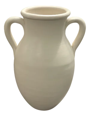 ⸻ Handcrafted Portuguese Amphora Vase – Ivory Matte Finish