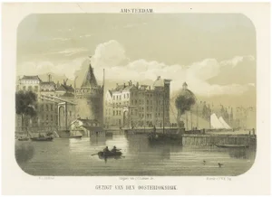W.L. Andriæe, Amsterdam's Oosterdok Quay and Harbor, 1857, Litograph on Paper