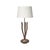 Mid-Century sculptural walnut lamp in a triple wishbone shape standing on a flat circular base. This 1950's era lamp looks...