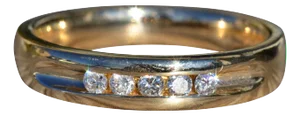 The Billingsley: Men's 14K Yellow Gold and Diamond Wedding Band