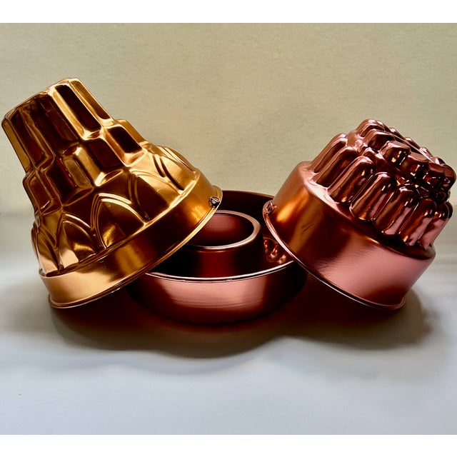 Vintage Copper Toned Aluminum Molds - Set of 3 For Sale - Image 4 of 18