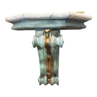Antique Italian Carved and Gilded Wood Wall Console. For Sale