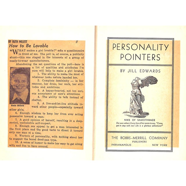EDWARDS, Jill [254] pp. The Bobbs-Merrill Company 1935 8 1/4" x 5 1/2" A practical guide to individual attractiveness and...