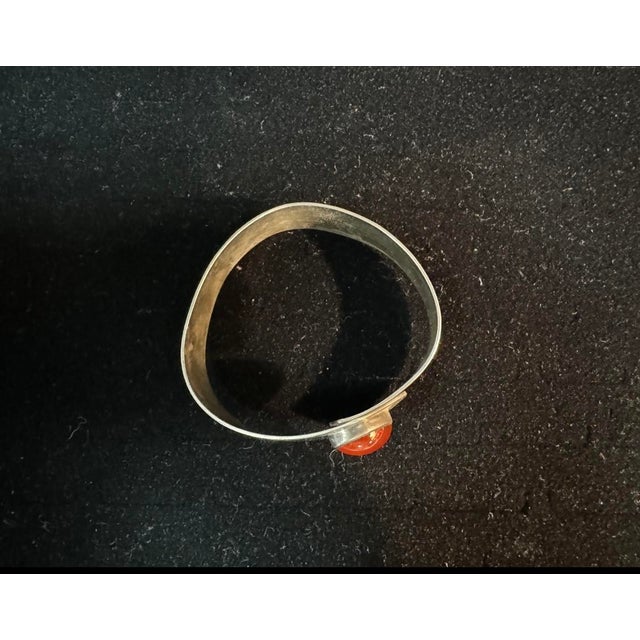 Silver and Carnelian Bracelet, 1970s For Sale - Image 3 of 6