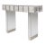 Modernist Mirrored & Polished Steel Console Table W/ Brutalist Tile Motif For Sale