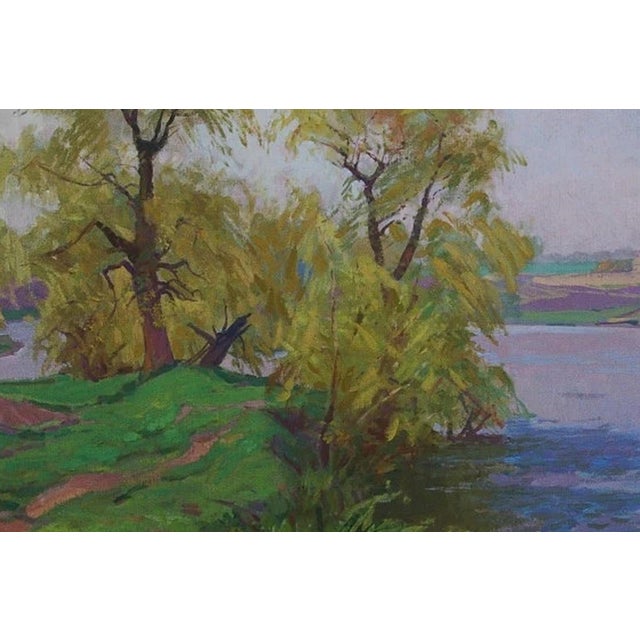 Impressionist River Landscape Oil Painting, Ukrainian Artist, 1964 80-120 For Sale - Image 6 of 6