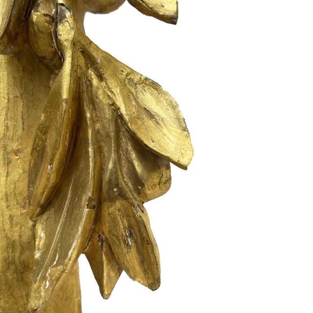 Gold Gilded Mirror with Cherub, 1800s For Sale - Image 8 of 10