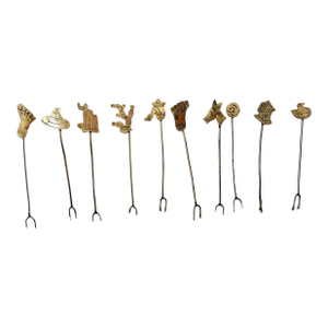 Vintage Handmade Mexican Silver Hors D’Oeuvre Picks – Set of 10