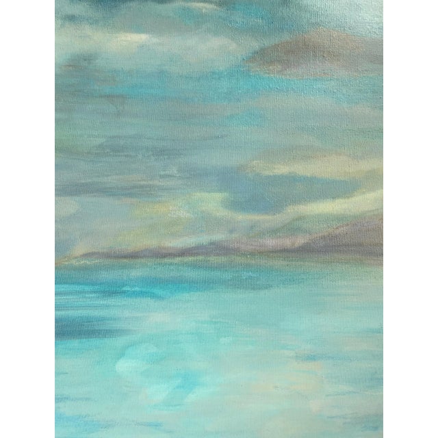 Coastal Contemporary Dreamscape – Large Abstract Seascape Painting in Cerulean Blue & Aqua Tones for Modern Interiors For Sale - Image 10 of 13