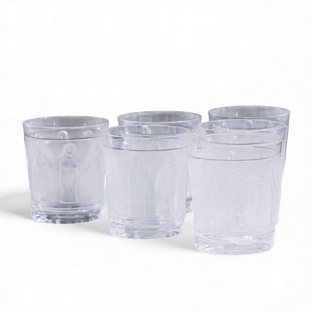 Lalique Late 20th Century Lalique French Femmes Crystal Set of Decanter and Tumbler Glasses For Sale - Image 4 of 11