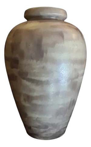 Large Vintage Germans-Plated Ceramic Vase with Beige-Brown Glaze from Ceramano, 1970s
