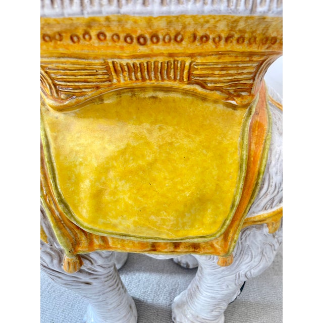 Ceramic Italian Glazed Terracotta Elephant Garden Seat, 1950s For Sale - Image 7 of 10