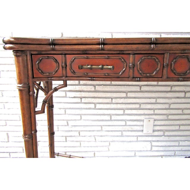 Traditional Theodore Alexander Mahogany Edwardian Bamboo Console Table Indochine 5300-138 For Sale - Image 3 of 12