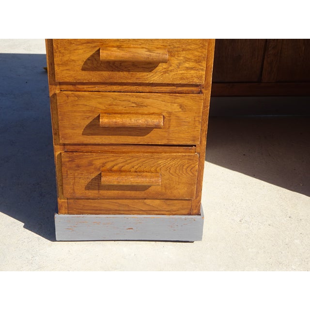 1950s Vintage American Oak Desk, 1950s For Sale - Image 5 of 18