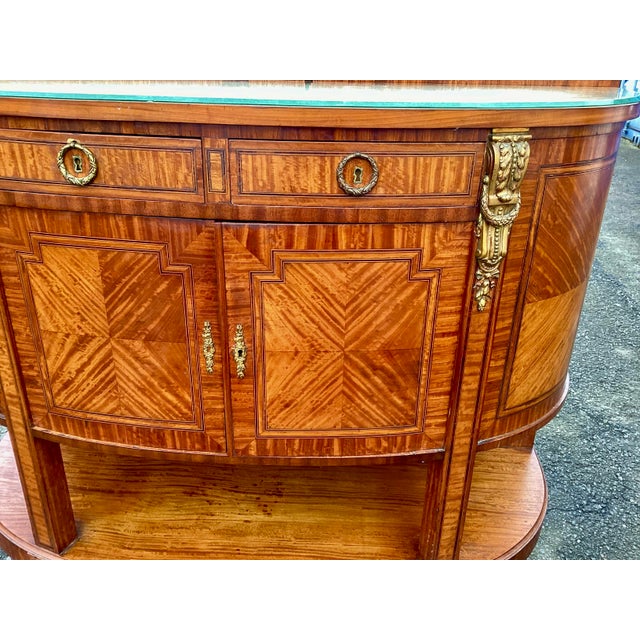 Louis XVI-style French Satinwood Sideboard W/ Oval Mirror For Sale In New York - Image 6 of 9