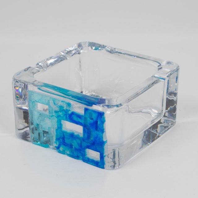 1970s Daum France Pate De Verre and Crystal Bowl Catchall Ashtray For Sale - Image 5 of 11