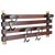 Italian Coat Rack in Teak, Brass and Black Enameled Iron, Italy, 1960s For Sale