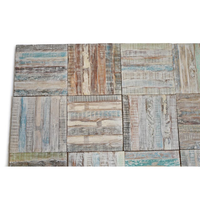 Vintage Rustic Reclaimed Wood Flooring Tiles For Sale - Image 4 of 7