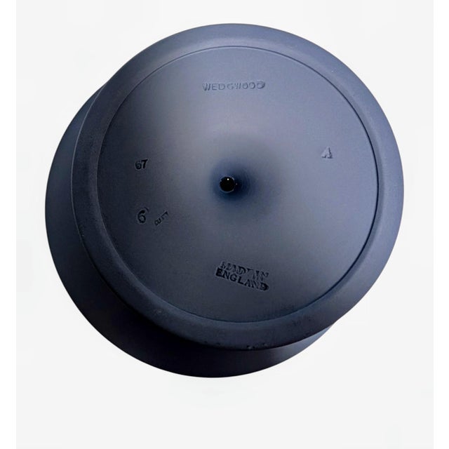 Ceramic Vintage 1967 Wedgwood Blue Jasperware Grapevine Compote For Sale - Image 7 of 9