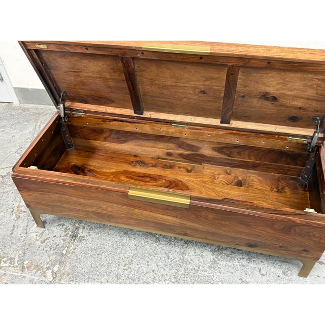 Brown Crate & Barrel Jada Trunk For Sale - Image 8 of 12