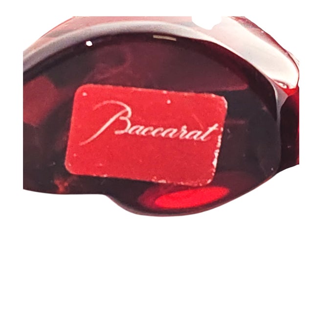Late 20th Century Baccarat Red Crystal Four-Leaf Clover Figurine, 2.75" For Sale - Image 5 of 6