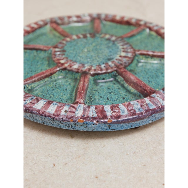1960s Spanish 1960s Alfaraz Hand Made Studio Pottery Plate For Sale - Image 5 of 16