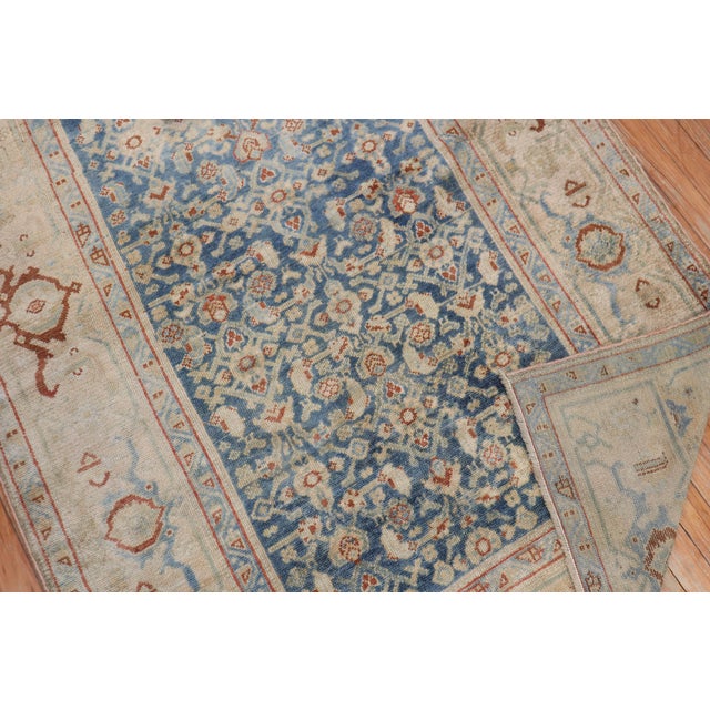 Antique Malayer Denim Blue Persian Rug For Sale In New York - Image 6 of 6