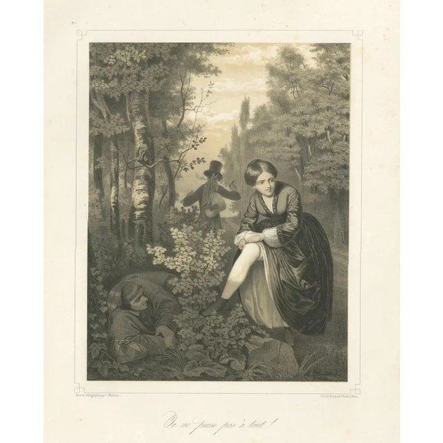 Paper C. Maurand, On ne pense pas à tout, Lithograph, 1840 For Sale - Image 7 of 10