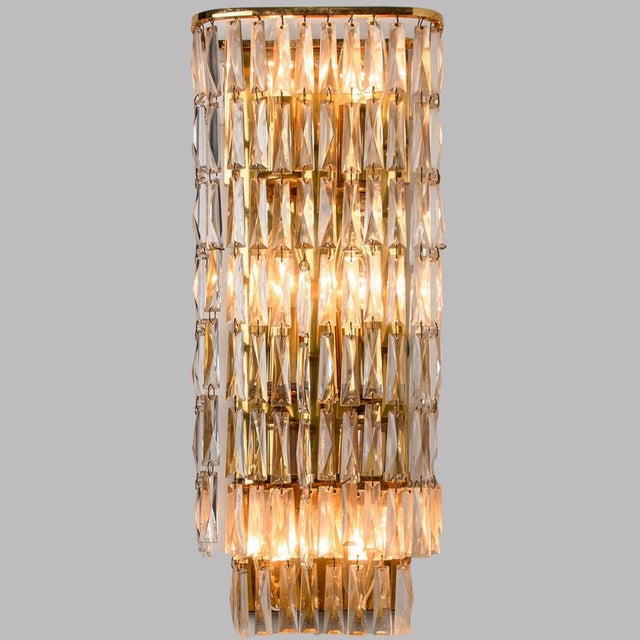 Clear Gold, Glass Messing Crystal Wall Light from Bakalowits & Söhne, 1970s For Sale - Image 12 of 15