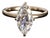 14k Yellow Gold Ring | Certified - 2.57ct F/Vs1 Marquise Lab-Diamond | Size 6.75 For Sale