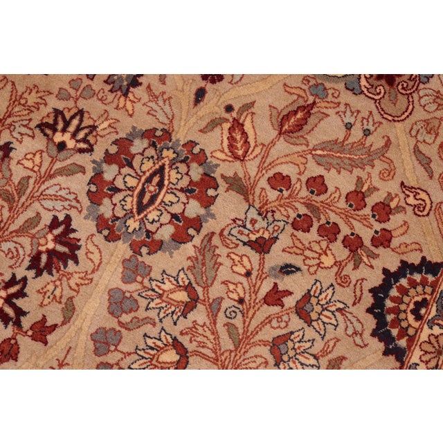 1990's Floral Pak-Persian Taupe/Blue Wool Rug - 6'1'' X 9'1'' For Sale In New York - Image 6 of 9